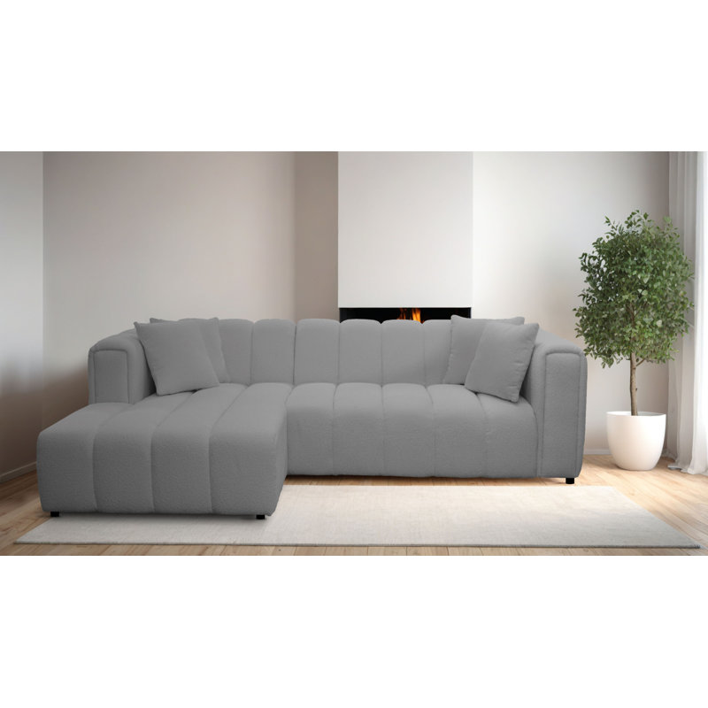 Oheneba 3 Seater Corner Sofa , Left Hand Facing, Graphite Grey