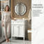 Meuble-lavabo moderne de 24 po avec lavabo en céramique - 2 portes à fermeture en douceur avec organisateurs et tiroir basculant, tablette réglable, armoire de rangement compacte pour petites salles de bain-2026748461