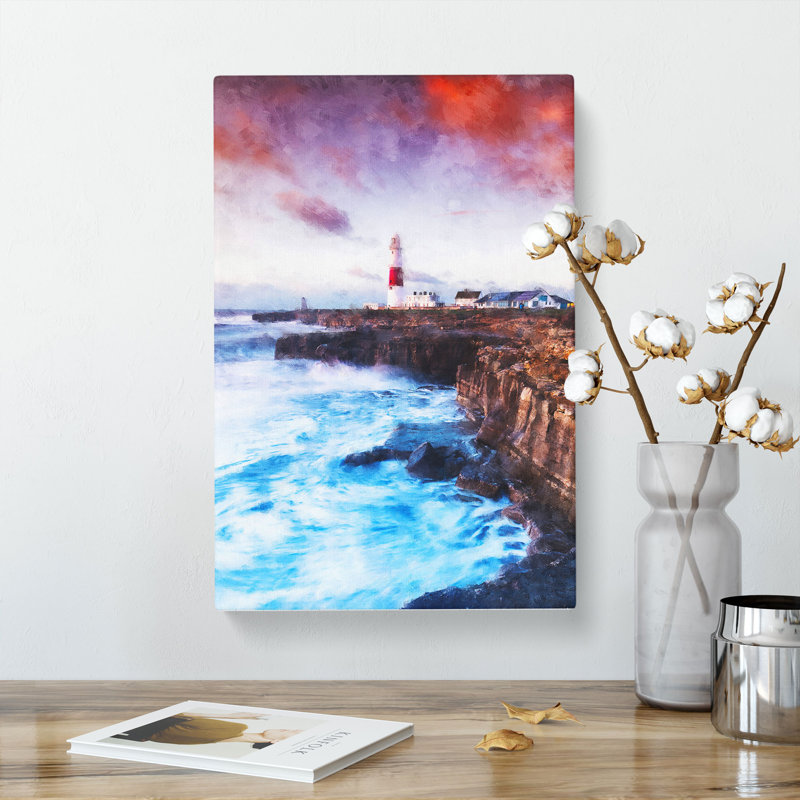 Portland Bill Lighthouse In Dorset Abstract - Wrapped Canvas Print, 76cm H x 50cm W x 3cm D