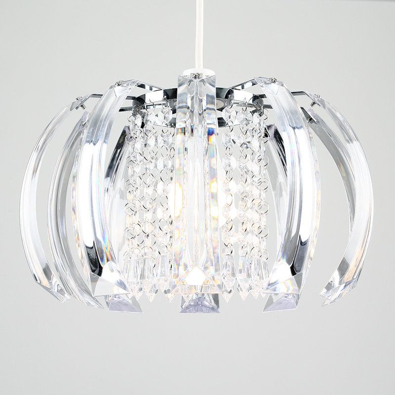 18cm H Plastic Novelty Pendant Shade ( Clip On ) in Clear