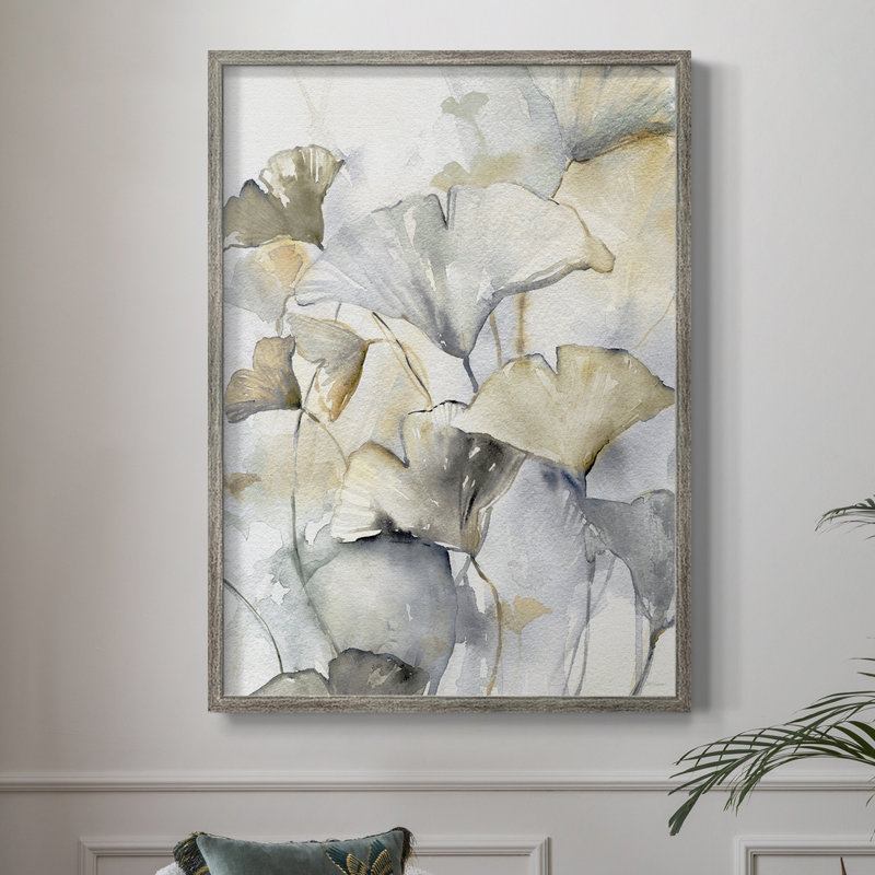 Impression gracieuse «Ginkgo I» - bois massif, H 21 po x l 17 po