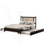 Grand lit plateforme en rotin moderne avec 2 grands tiroirs et un lit gigogne en T