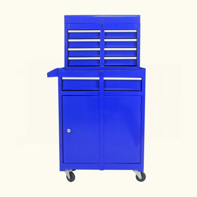 Rolling Tool Chest, 5-Drawer Tool Box Organizer W/Lockable Wheels & Sliding Drawers & Detachable Top & Adjustable Shelf, Tool Storage Cabinet For Garage Workshop