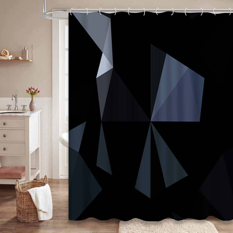 Rideau de douche bleu foncé avec 12 crochets, L 72 po x l 72 po