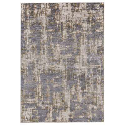 Tapis abstrait doré / argenté Ambrette