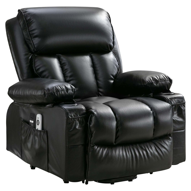 Fauteuil de massage électrique Power Lift, adapté aux personnes âgées, avec fonctions de chauffage et de vibration, cuir polaire avec USB