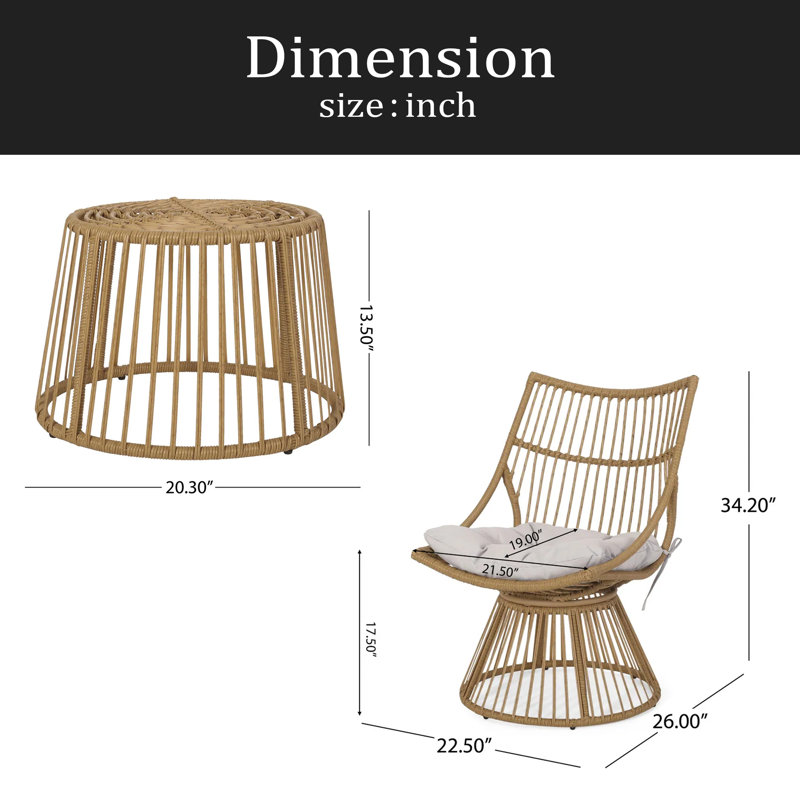 Chaise et table d'appoint