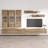Nardi 126" Modern Floating Wall Mounted Entertainment Center with 16-Color LED Lighting, High Gloss Finish-206587831