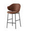 Holly Upholstered Stool with Rounded Back and Metal Frame-520383257-502580373