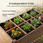 Lit de jardin surélevé en bois surélevé avec 8 poches de plantation, roues verrouillables, panneau latéral pliable et conception auto-drainante - Jardinage sans courbure