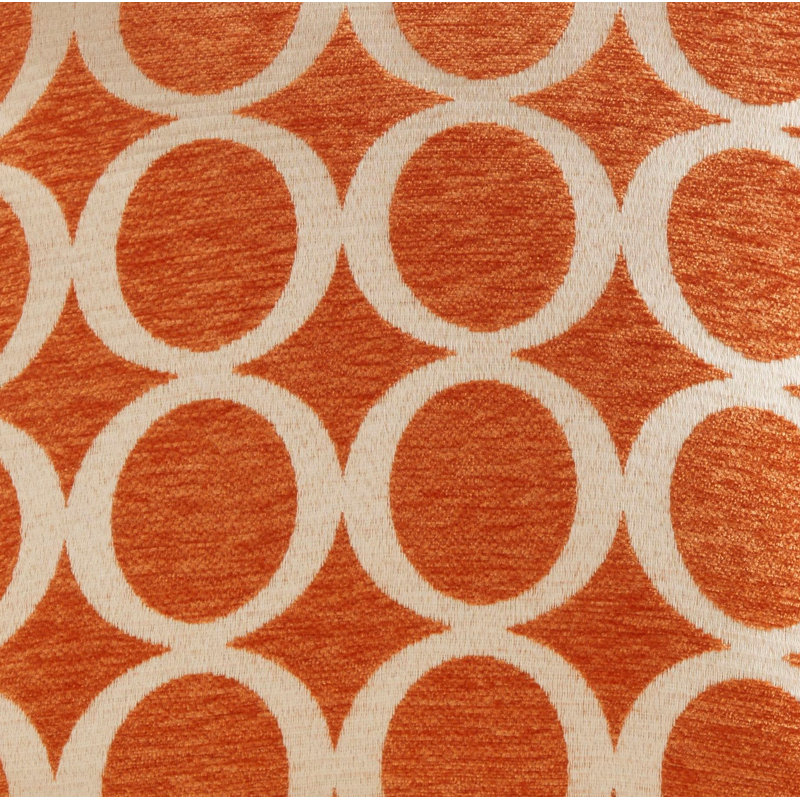 Broward Geometric Cushion Cover/Cushion with Filling, Orange, 55 x 55cm, Cushion Cover Only - No Insert