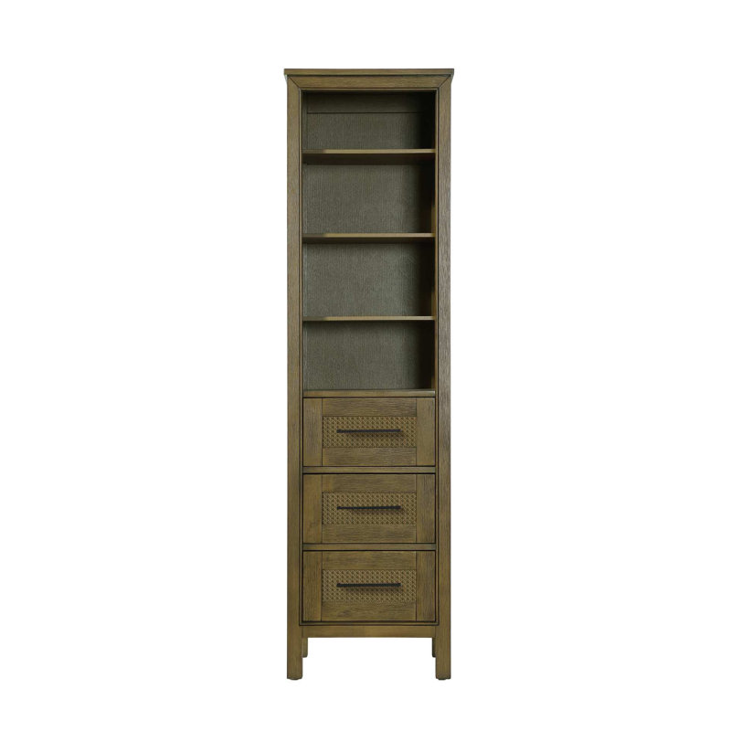 20 Inch Open Shelving Bath Storage Cabinet in Hazel Oak, 72" H x 20" W x 72" D, Hazel Oak