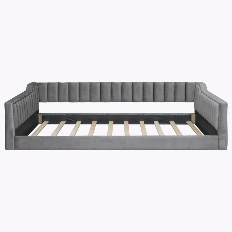 Upholstery Daybed and Side Storage pocket, Gray, Full / Double