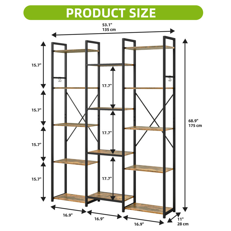 175cm H x 135cm W Metal Standard Bookcase