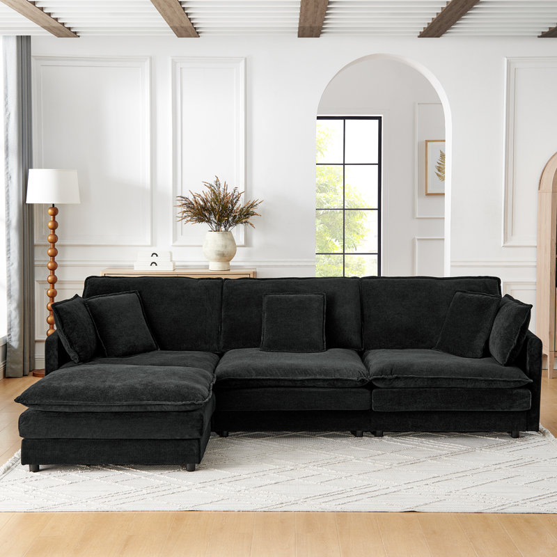 Canapé modulaire convertible polyvalent pour diverses pièces, améliorant le confort et le style, Noir