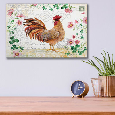 'Seasonal Rooster 3' by Jean Plout Acrylic Glass Wall Art