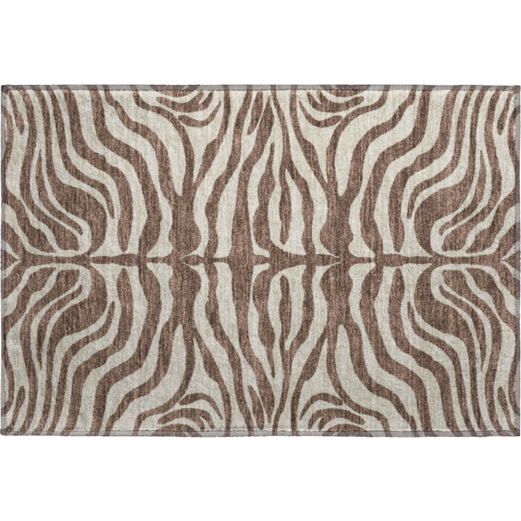 Premium Machine Washable Goulven AMF1042 Animal Print Rug