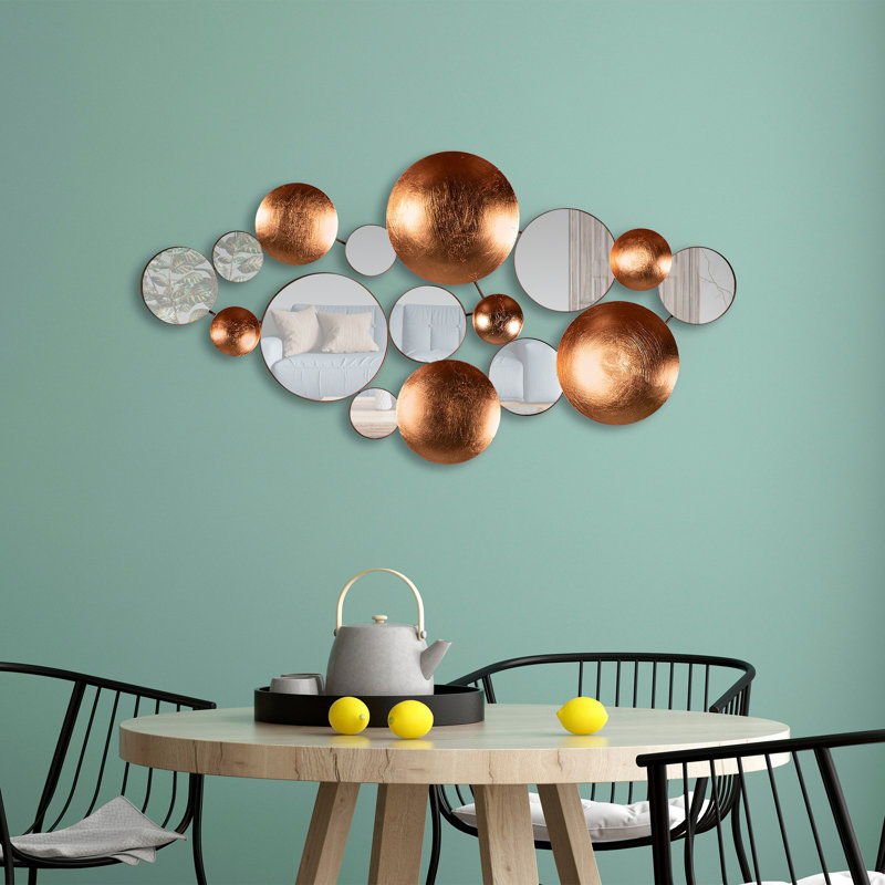 Modern Wall Decor on Metal, Red/White