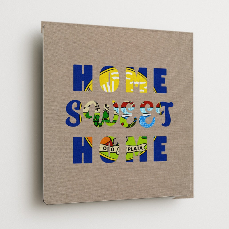 Home Sweet Home — Décoration murale carrée en métal, H 12 po x l 12 po