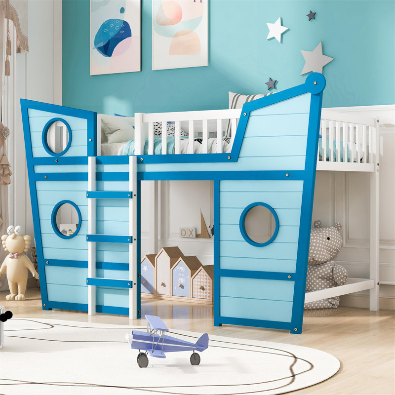 Lessing Full Loft Bed with Built-In Stairs