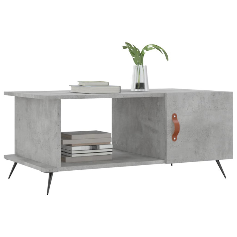 Aina Four Leg Coffee Table with Storage, Concrete Grey