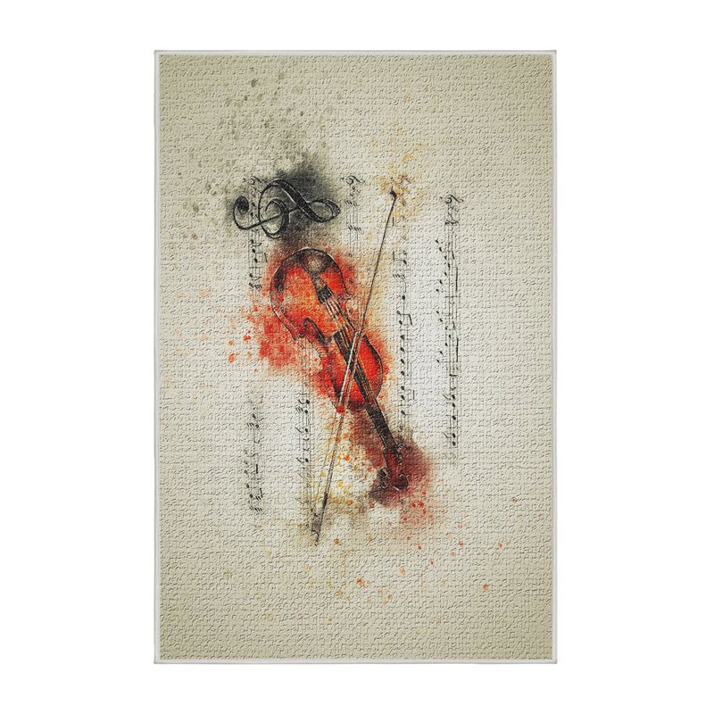 Tapis beige Violon, Rectangle 2 pi x 3 pi
