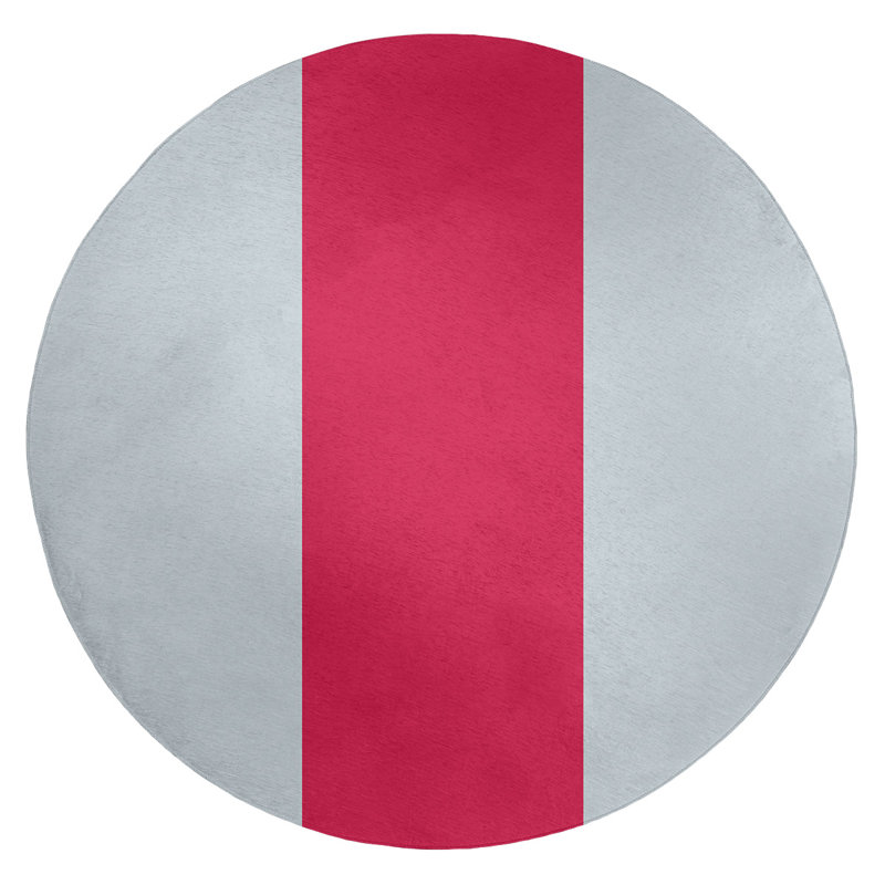 Tapis à rayures argent/rouge, Rond 5 pi