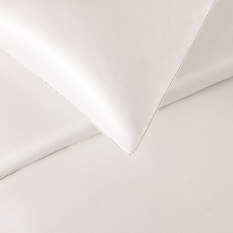 Silken Sateen TENCEL Duvet Cover Set , Ivory, Queen