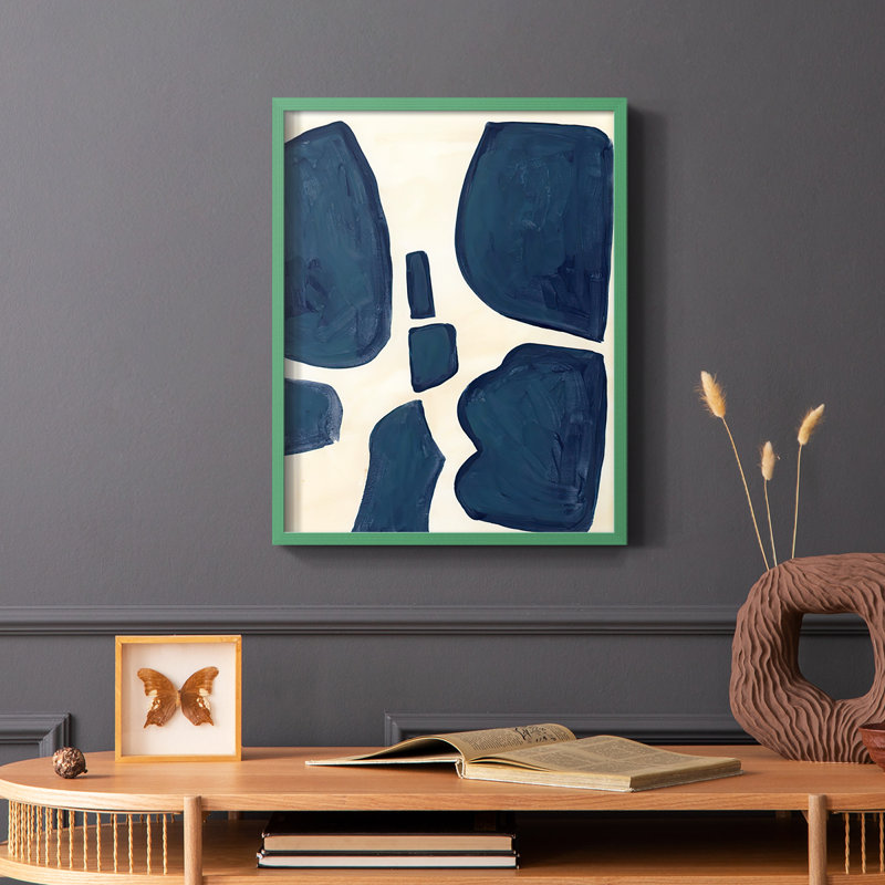 «Blue P pièces II», reproduction encadrée - bois massif, Vert, H 10 po x l 8 po