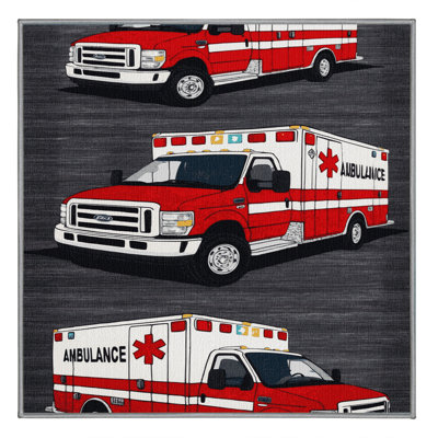 Machine Washable Transportation Gray Area Rug
