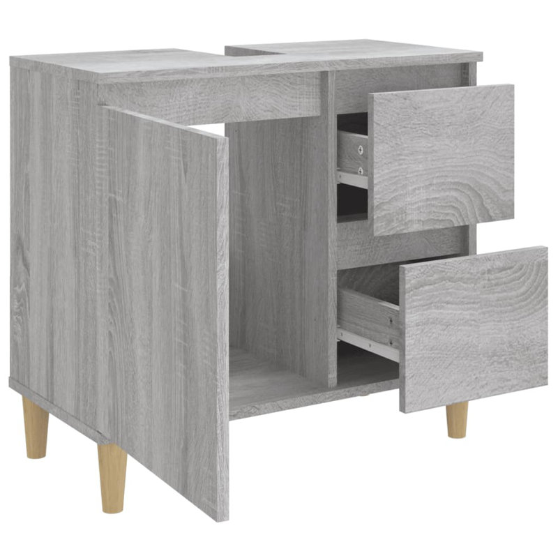 Lakra Bathroom Cabinet 65 x 33 x 60 cm Engineered Wood, Grey Sonoma