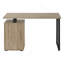 Bureau d'ordinateur, bureau personnel, ordinateur portable, installation à gauche, à droite, tiroirs de rangement, L 48 po, travail, stratifié brun, métal noir, contemporain, moderne-1503824707