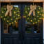 2 pièces couronne de Noël en pin de 20 po Norfolk pour porte d'entrée Couronne de cèdre artificielle verte pré-éclairée avec arc pour porte de Noël, mur, fenêtre, décoration de manteau