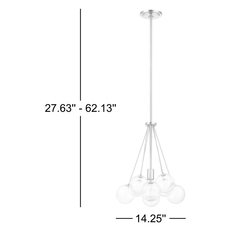 Logan 1 - Light Cluster Pendant, Satin Bronze