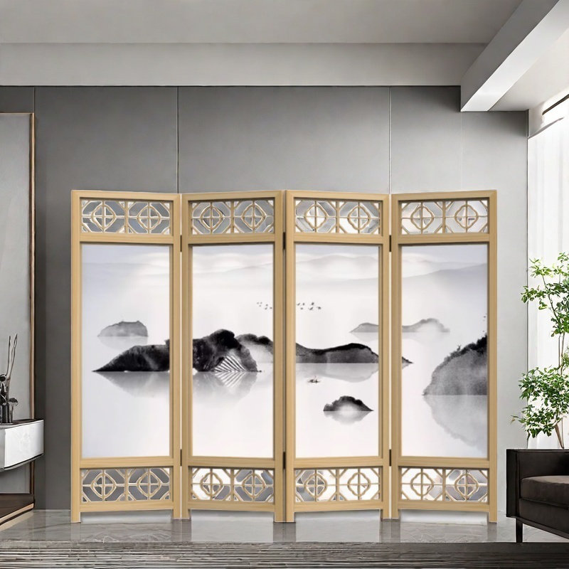Wooden Screen with Mountains