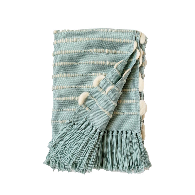Pampa Hand Woven Throw Blanket, Seafoam