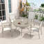 Table de salle à manger d'extérieur ronde en métal durable pour 4 à 6 personnes, avec trou pour parasol et finition grès-2145751810
