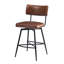 Ensemble de 2 tabourets de comptoir pivotants 26 po, tabourets de comptoir avec structure en fer, coussin éponge en polyuréthane, repose-pieds, convient à la cuisine / chambre à coucher / salle à manger.-1055941971
