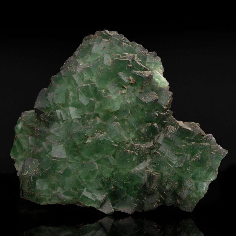 Zonage vert et mauve Fluorite avec pyrite et chalcopyrite