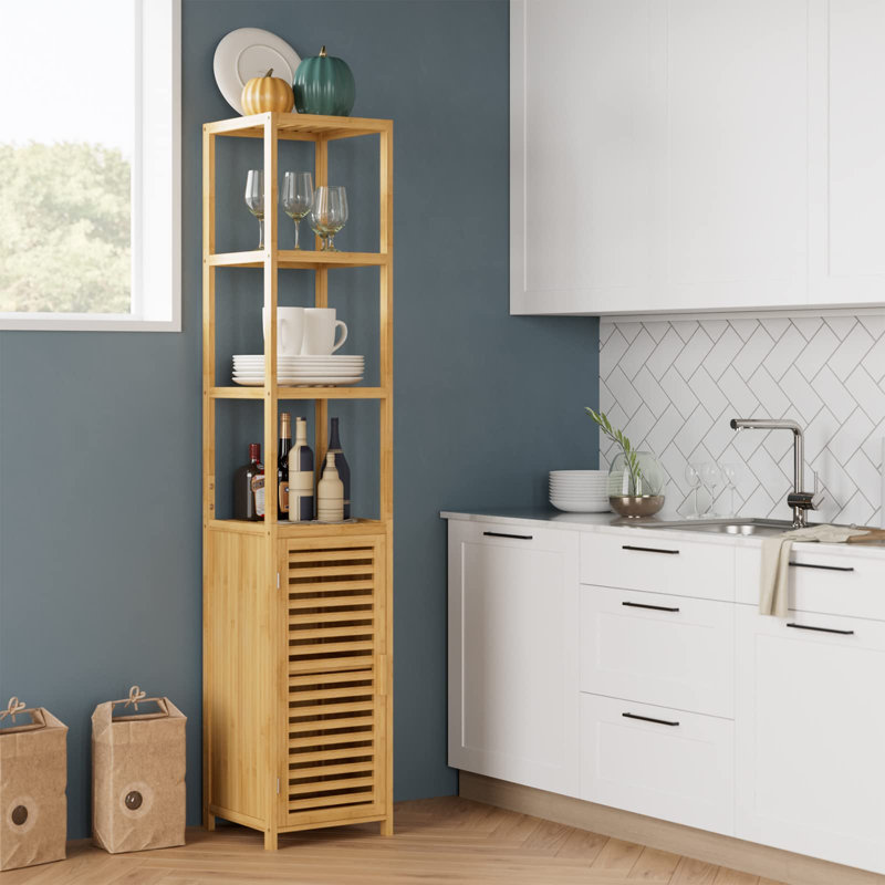 Aiert Freestanding Linen Cabinet, Natural