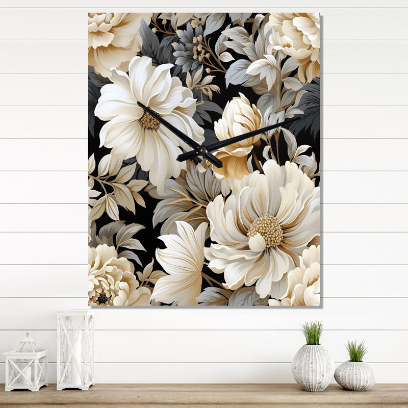 Janeeka - Horloge murale florale, Grand