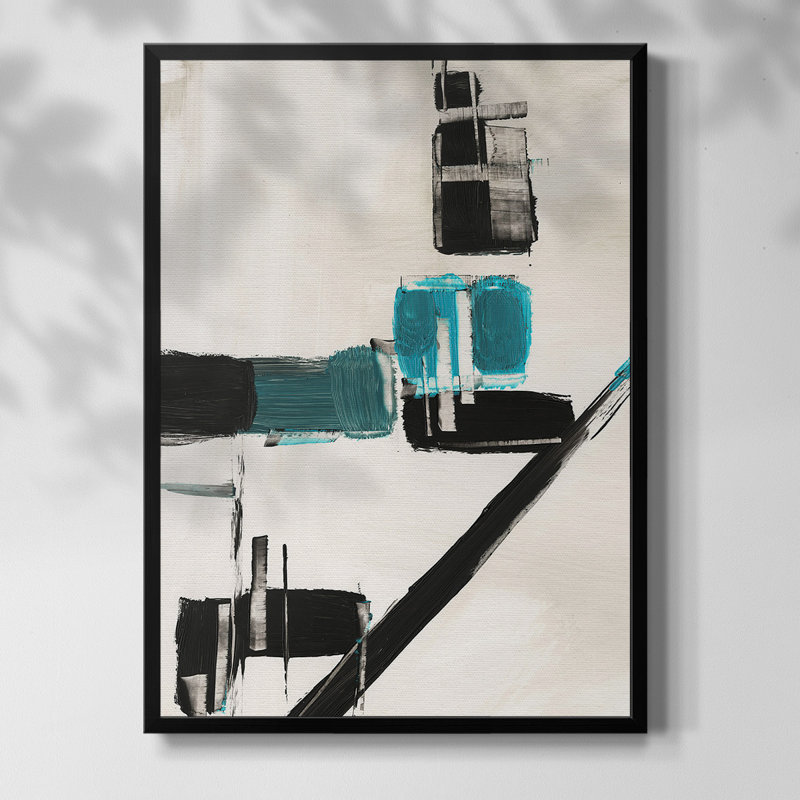 " Geometry Notes I ", 37.5" H x 27.5" W x 1" D, Black Framed Canvas, No Mat