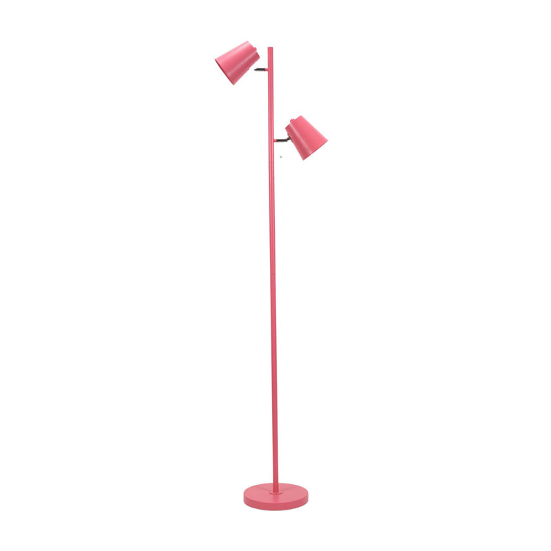 Reydan 152cm Traditional Floor Lamp, Paster Pink, No