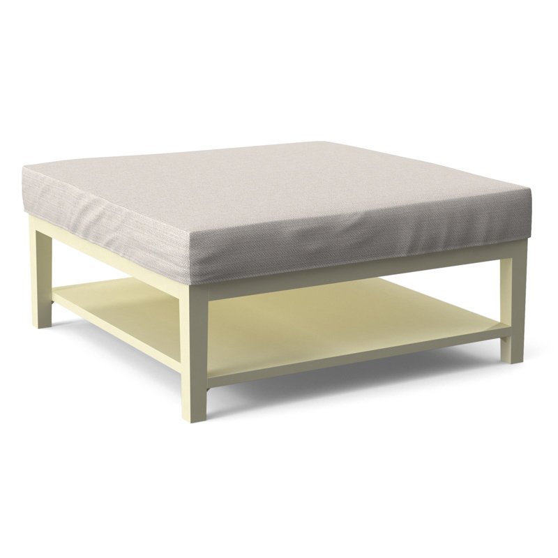 Hammond Square Ottoman, White Textured Performance; 0865-91, Stone Hearth Finish