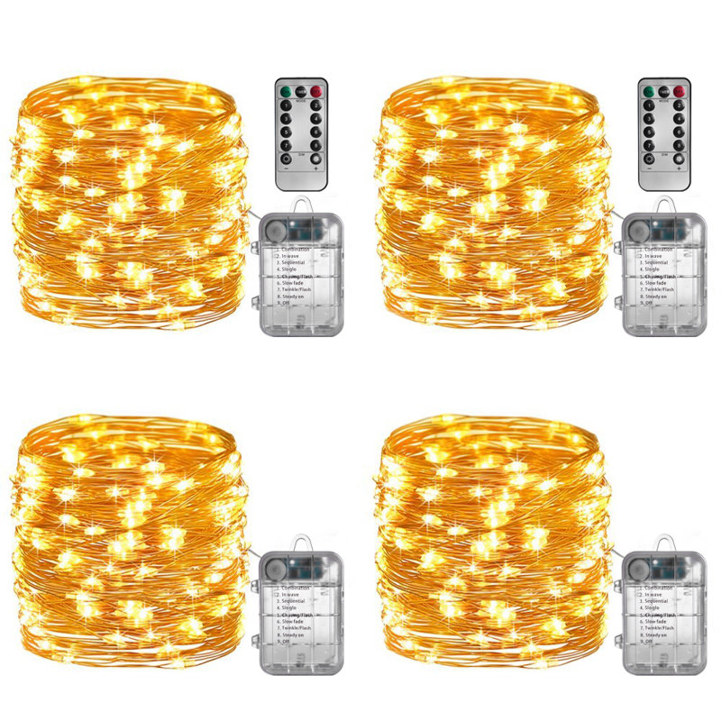 Guirlande de 50 lumières DEL 16,4 pi à piles (paquet de 4)