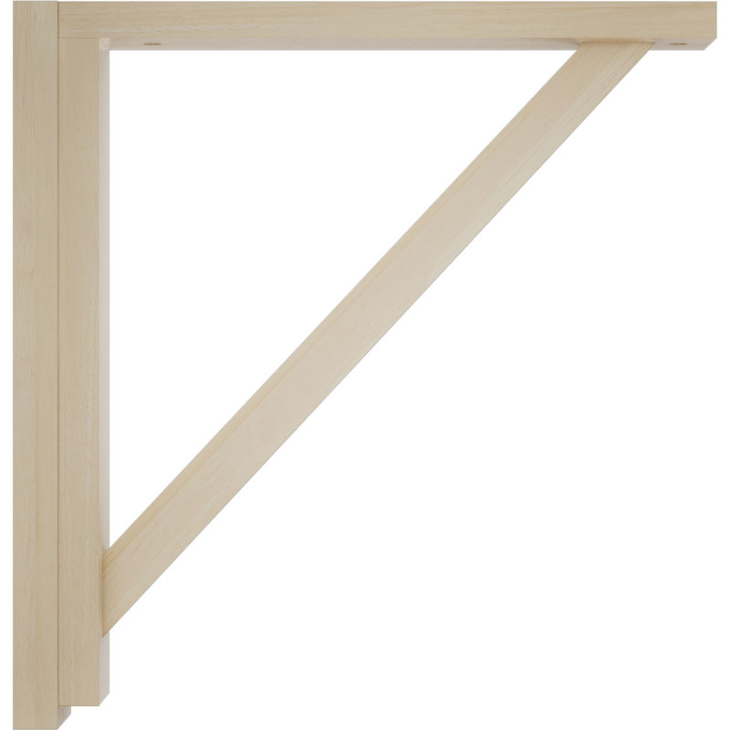 Traditional Rubberwood Shelf Bracket 2.5" W x 14.75" D x 14.25" H