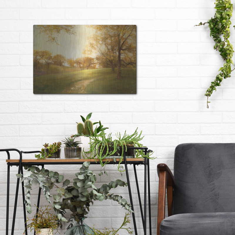 Art mural en métal «Midas Touch» par Julia Purinton, H 12 po x l 16 po