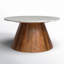Table basse ronde en marbre et en bois de manguier de 36 po Tamia