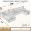 Canapé modulaire surdimensionné en U de 149 po de 149 po, siège profond, sans assemblage, 6 sièges, velours côtelé-800738396