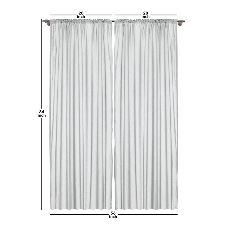 Charlton Home® Plaid Curtains, Lumberjack Buffalo Checks Art, Black/Gray, 28" W x 84" L